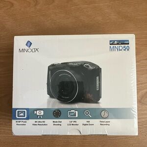 Minolta 48MP Digital Camera with 4K Video - Black